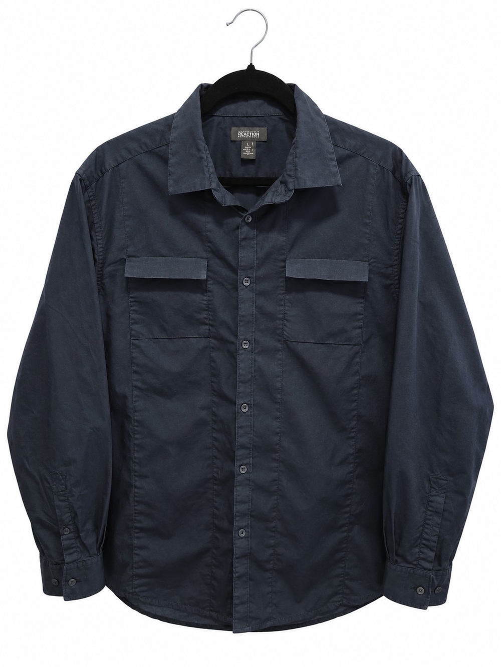 Kenneth Cole Reaction Black Utility Button-Up Shirt – Men’s Large